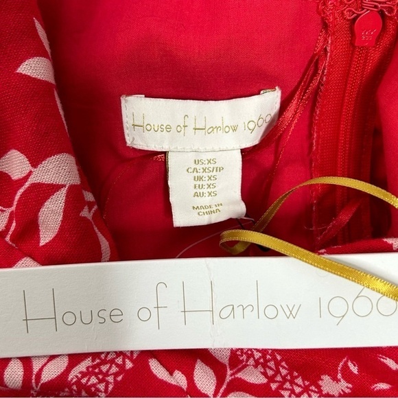 NWT House Of Harlow Mixed Print Deep V-Neck A-Line Mini Dress - Picture 10 of 14